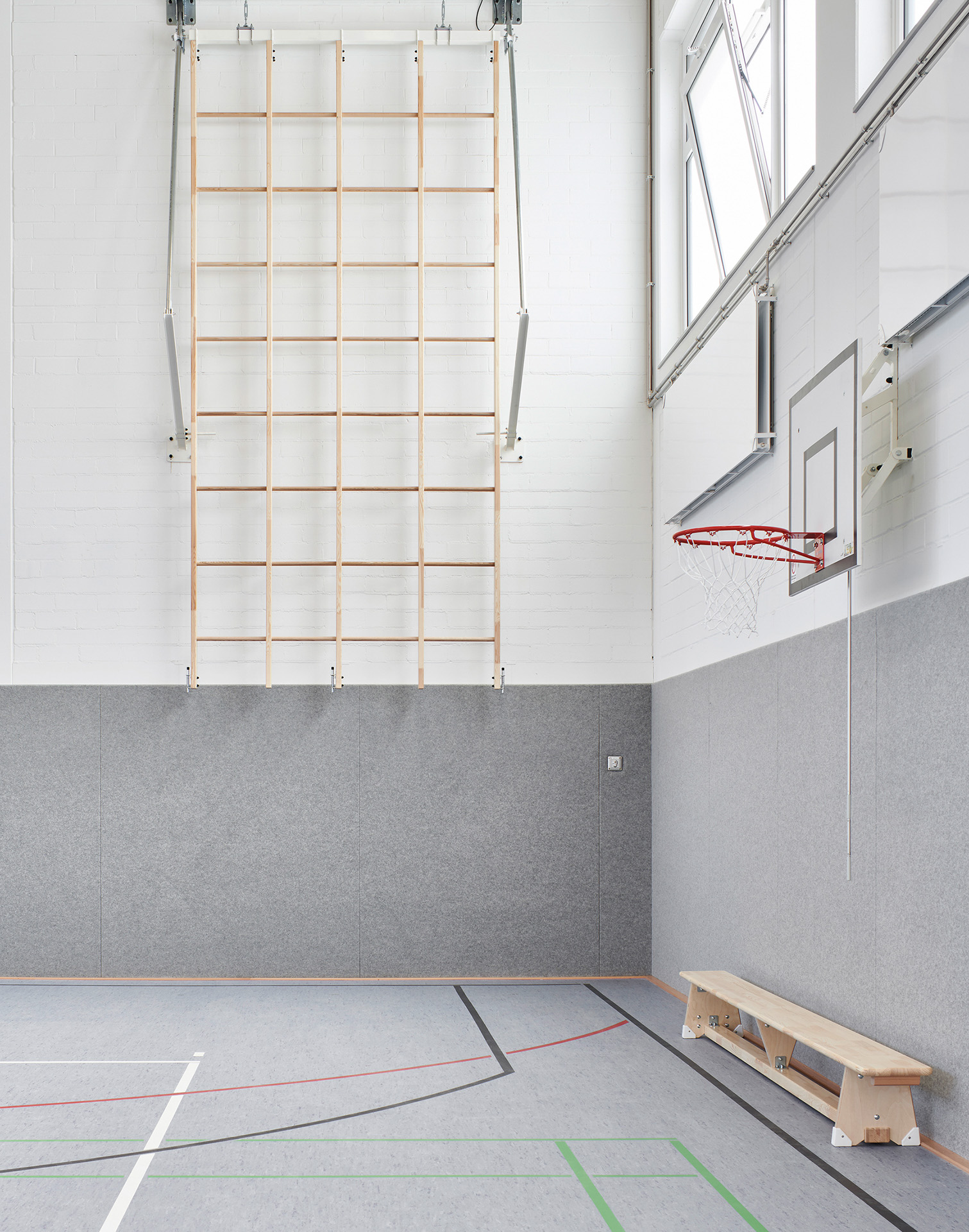 Fridtjof-Nansen-Schule Hamburg; Sporthalle; Architekturfotografie; Markus Tollhopf; Schulbau; SBH Schulbau Hamburg; Fotografie; Innenaufnahme; Kleta Architekten