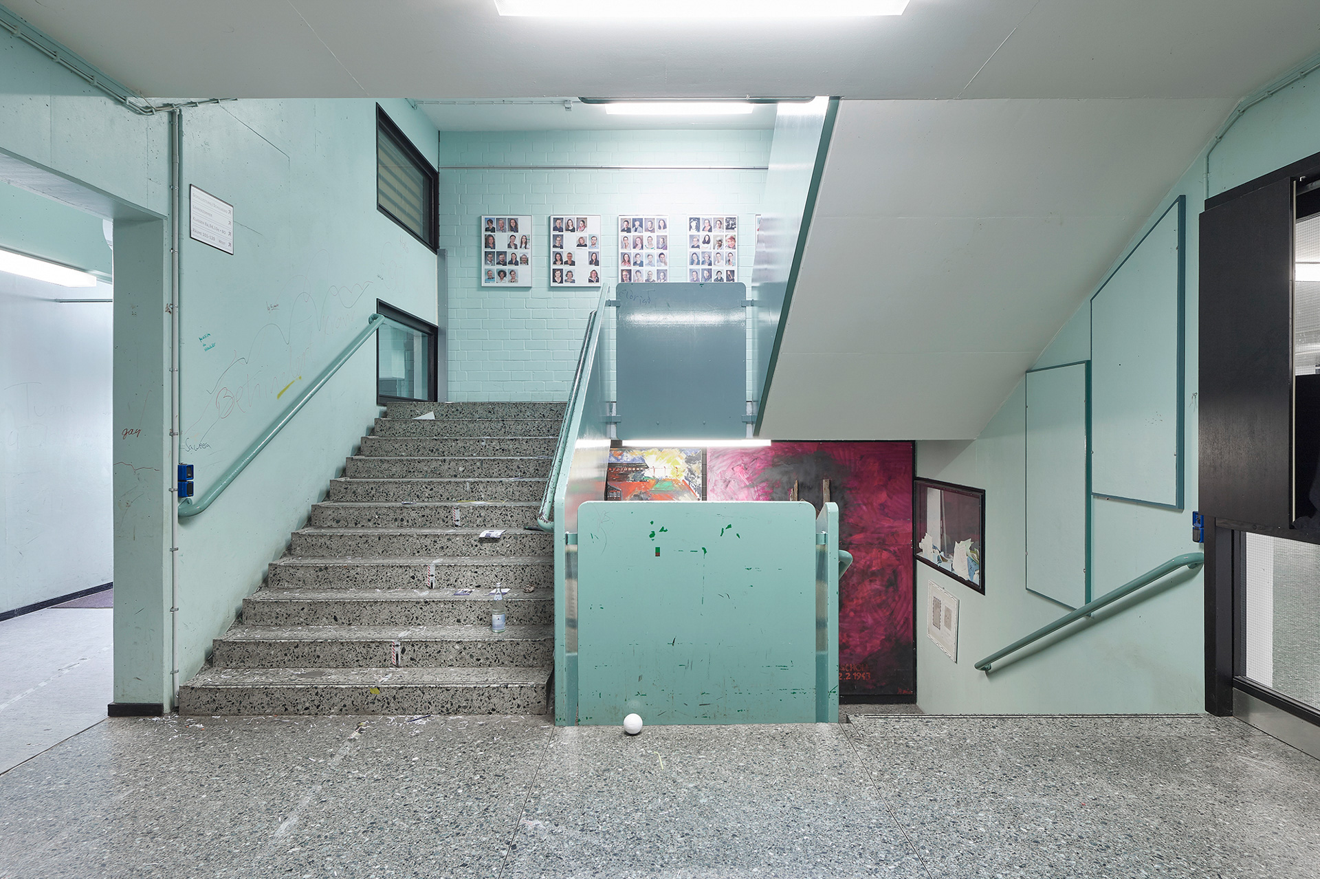 Dokumentation, Abriss; Stilllegung; Geschwister-Scholl-Gesamtschule; Hamburg-Lurup; Architekturfotografie; Markus Tollhopf; Schulbau; SBH Schulbau Hamburg; Fotografie; Innenaufnahme; Kleta Architekten